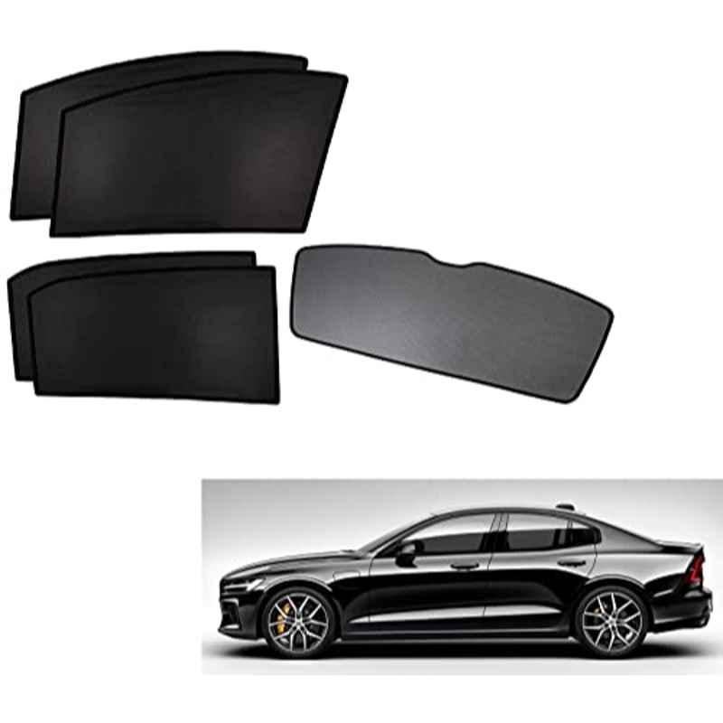 Kozdiko 5 Pcs Polyester Black Non Magnetic Window & Rear Sun Shades Set for Volvo S60