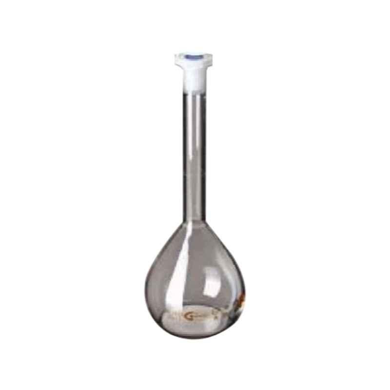 Glassco 200ml Volumetric Flask with Penny Head Glass & Plastic Stopper, 130.521.07