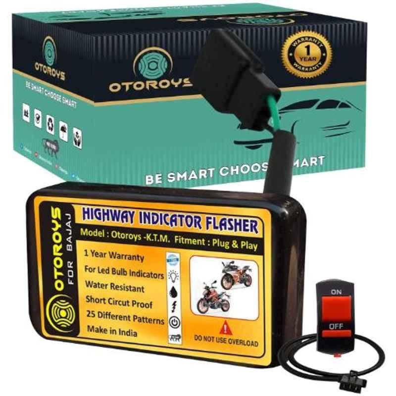 Otoroys 25 Mode Patterns Universal Bike Hazard Flasher Relay for LED Bulb Indicators, OTO-KF01