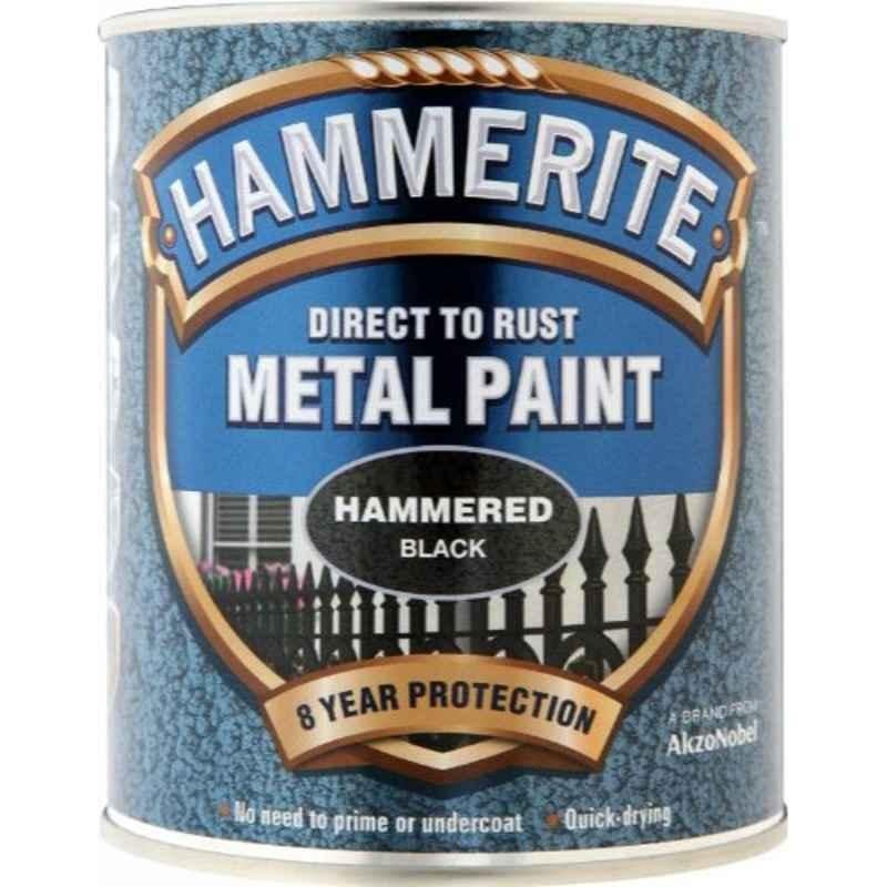 Hammerite 750ml Hammered Black Metal Paint, 5092955