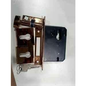 Plantex 50x50mm Brass PVD Rose Gold Dead Lock for Main Door with 70mm Cylinder & 3 Computerized Keys, APS-3107