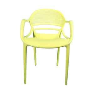 Diya Sunset Yellow Solid Back Plastic Chair with Arm
