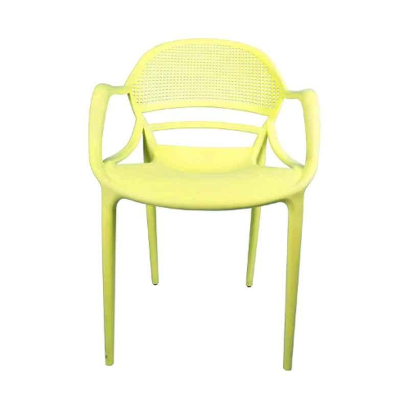 Diya Sunset Yellow Solid Back Plastic Chair with Arm