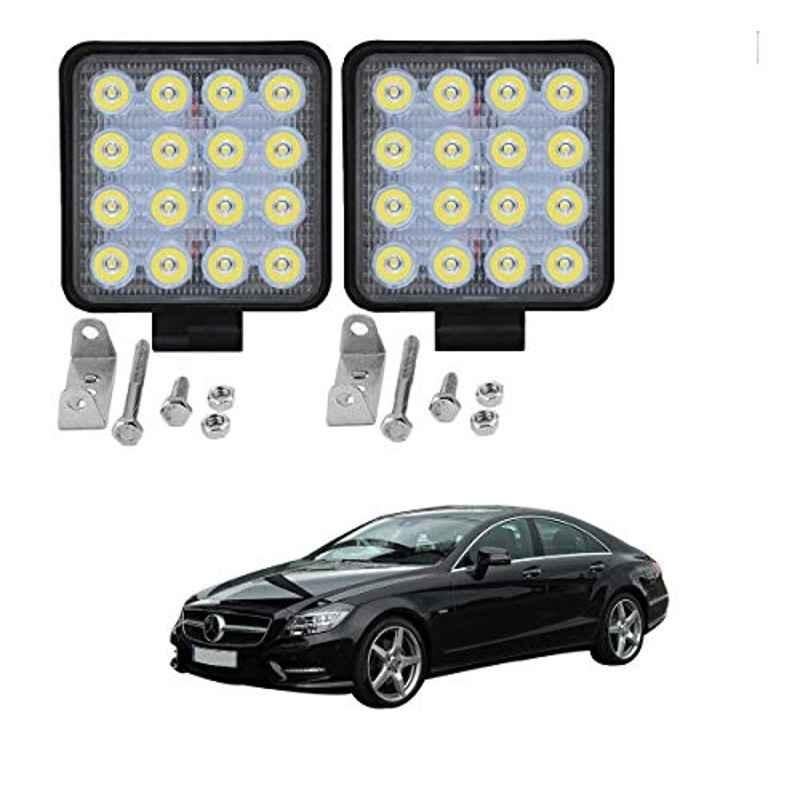 Kozdiko 2 Pcs 48W 16 LED White Bright Beam Square Fog Light Set for Mercedes Benz CLS-Class, koz_92797
