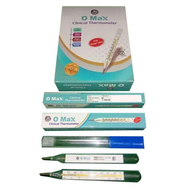 O Max Oval Clinical Glass Thermometer, OMCT-02