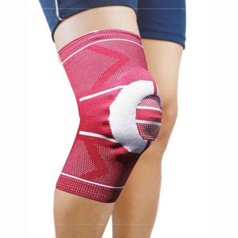 Dyna 3D Large Maroon Knitted Knee Brace (Left), 0925-084