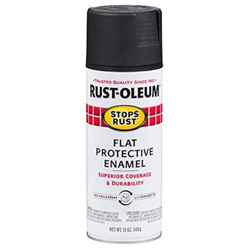 Rust-Oleum Stops Rust 12 Oz Black Flat Protective Enamel Spray Paint