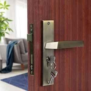 Voltizi Sana 10 inch Stainless Steel Antique Brass Finish Both Side Key Cylindrical Plate Mortise Door Lock Handle Set with 3 Keys
