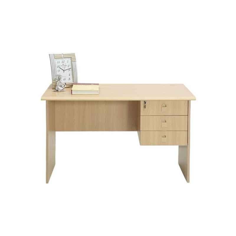 AE 120x75x80cm Wood Beige Office Table with 3 Side Drawers, AE 9110