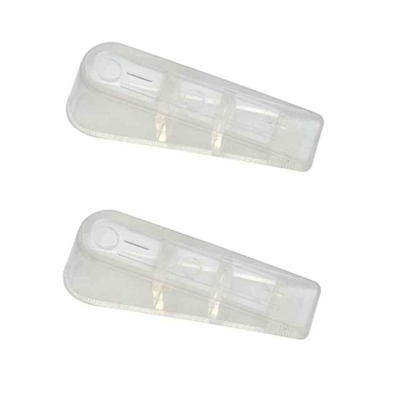 Screwtight R231601TRP-2 4 inch Rubber Transparent Non Slip Jammer Door Stopper Wedge (Pack of 2)