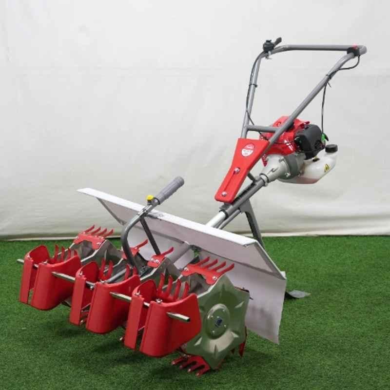 Really 2HP 43cc 800mm 2 Stroke 3-Row Paddy Weeder Machine with Trolley for Rice Field Weeding & Agricultural Farming