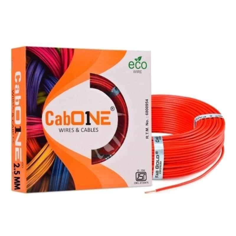 CabONE 2.5Sqmm Red FR PVC Multistrand CCA Electrical Wire, CabONE019, Length: 90 m