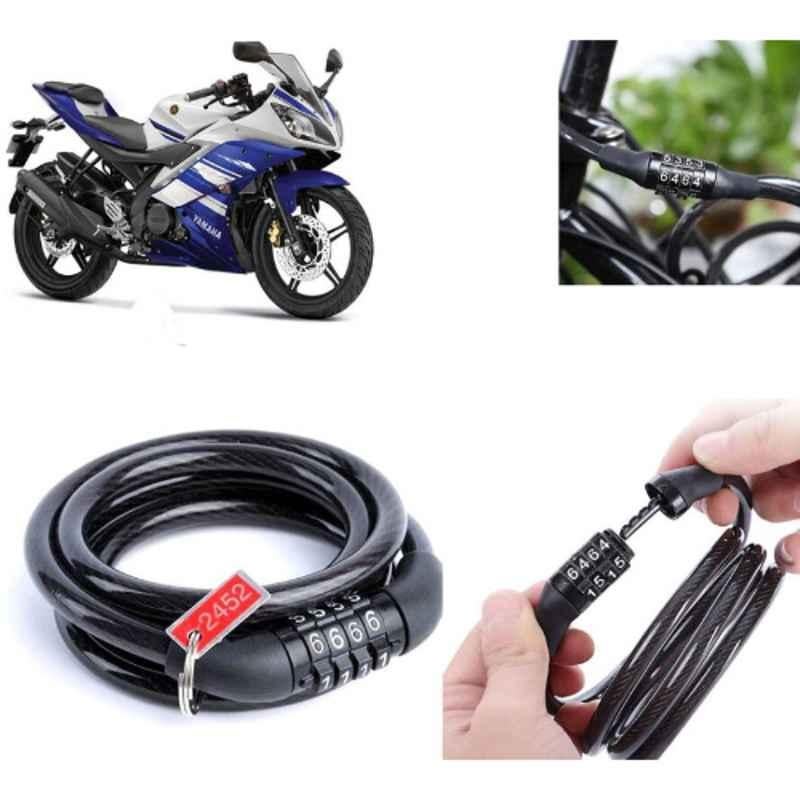 Auto Pearl PVC & Plastic Black Combination Cable Lock for YZF R15