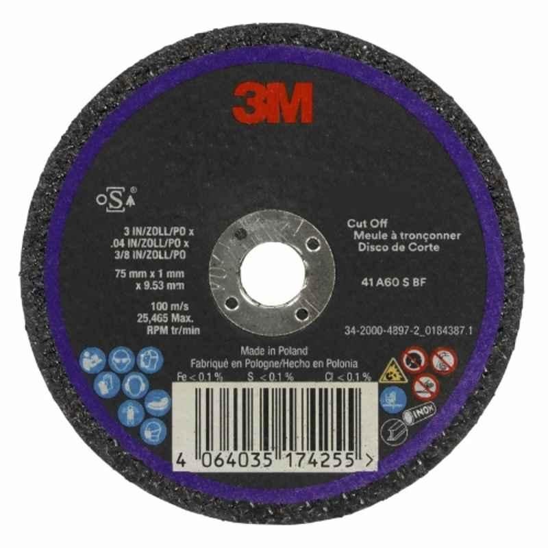 3M Cubitron 3 75x1x9.53mm Cut-Off Wheel, 33458