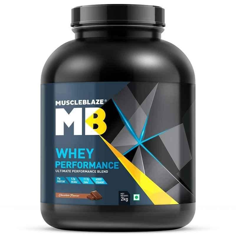 MuscleBlaze 4.4lbs Chocolate Whey Performance Protein, NUT5706-01