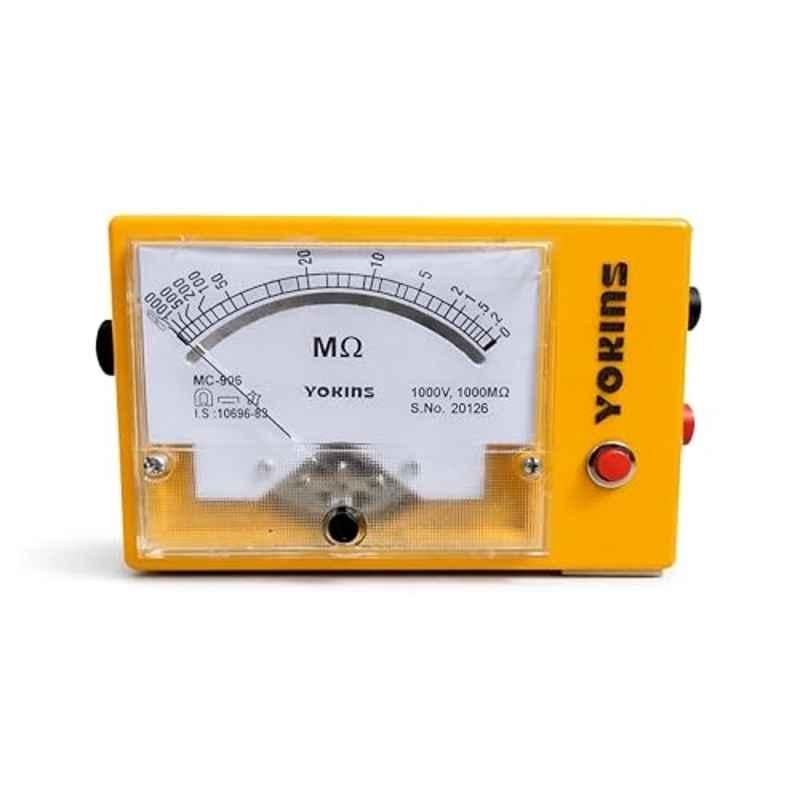 Yokins 1000V 1000 Mohms ABS Analog Megger Insulation Tester with Battery & Leads, BA-10010
