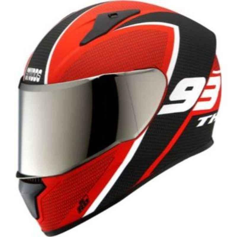 Studds Decor Dull Black & Red Motorbike Helmet, Size (XL, 600 mm)