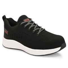Kavacha S226 Knitted Fabric Black & White Steel Toe Safety Shoe, Size: 7