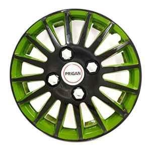 Prigan 4 Pcs 14 inch Black & Green Press Fitting Wheel Cover Set for Volkswagen Vento