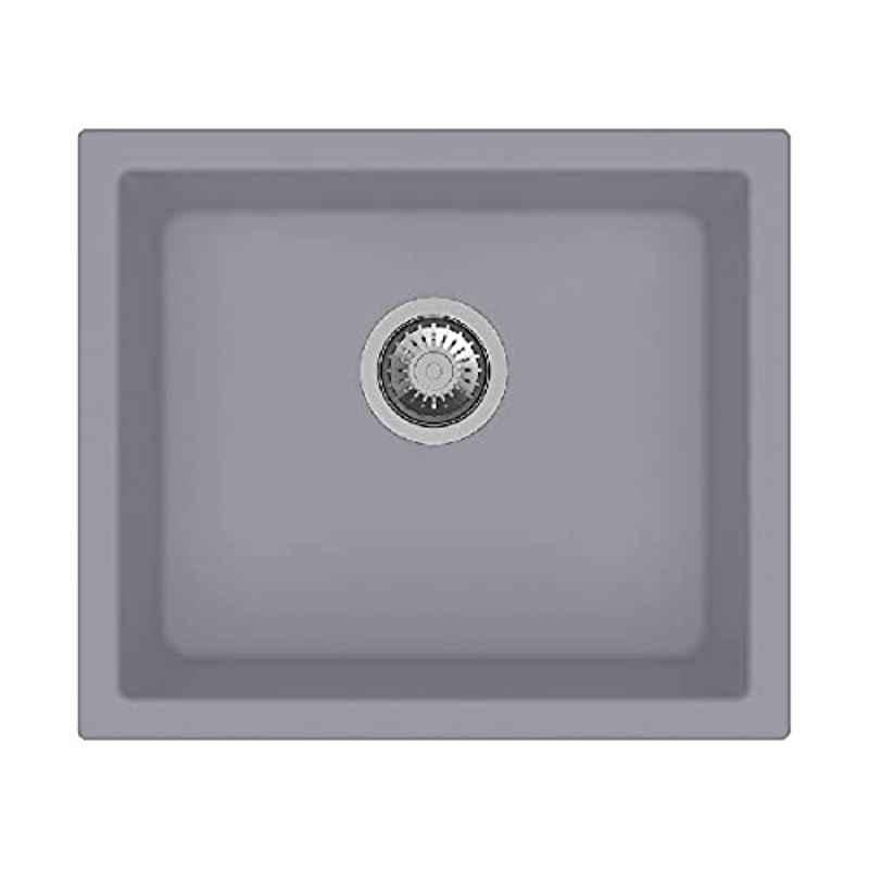 Uken Heavy Duty Quartz Kitchen Sink (18X16) With Accessories(18/16-Qr-Me-Gs--9) Grey