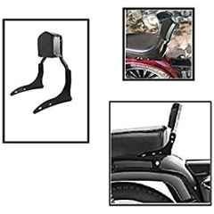 AOW Harley Style Backrest Support Pillion Balck Cushion Back Rest Full Black Bar for Royal Enfield Models RE-16
