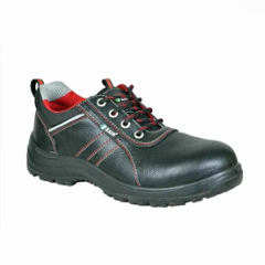 Zain Safety S1-SR Luxor Genuine Leather Steel Toe Black Safety Shoes, Size: 7