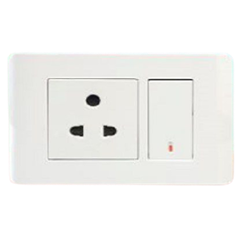 Schneider Electric Zencelo 32A Neon White Full Flat Double Pole Switch, IN8486/32 (Pack of 5)