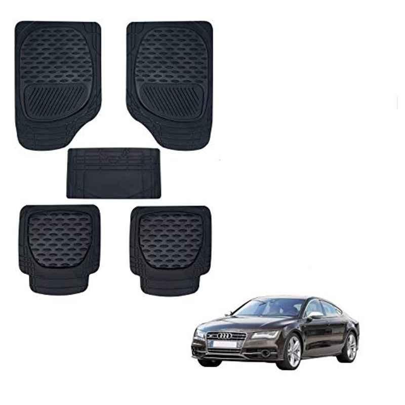 Kozdiko 6255 5 Pcs Rubber & PVC Black Heavy Car Foot Mat Set for Audi NA