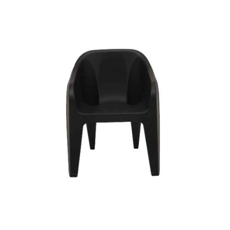 Supreme Futura Contemporary Design Plastic Black Chair with Arm (Pack of 2)