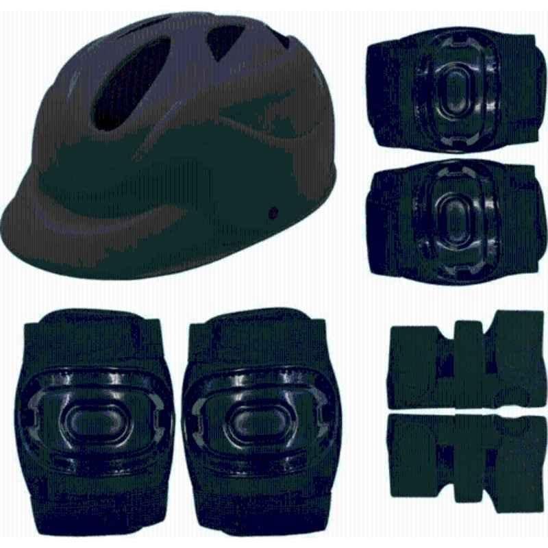STYRKR Plastic & EVA Foam Black Kids Safety Kit for Cycling & Skating with Helmet-99 Skating KitKIT-654