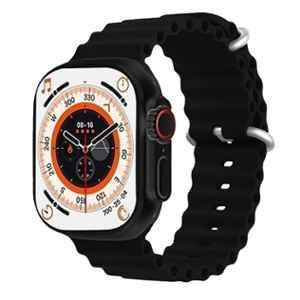 TecSox Ultra 1.99 inch Black Smart Watch with Silicone Strap, AI Voice Assistance & IPS Display