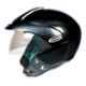 Stallion BLK Triomax Open Face Black Motorbike Helmet, Size: M