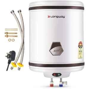 Longway 15L Ivory Water Storage Geyser with Free Installation Kit, Hotplus