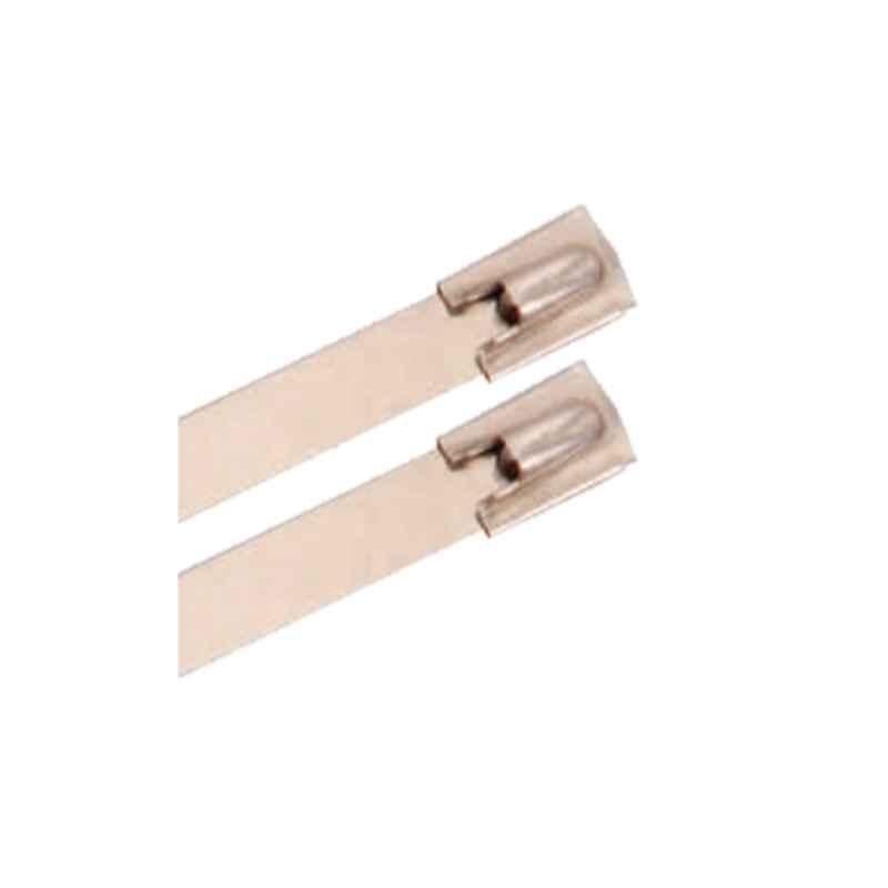 R-Loc 100 Pcs 7.9x260mm SS304 Uncoated Ball Lock Cable Ties Bag, BU74-260