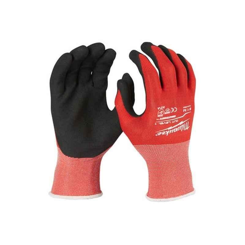 Milwaukee Red & Black Dipped Gloves, 4932471417, Size: Large