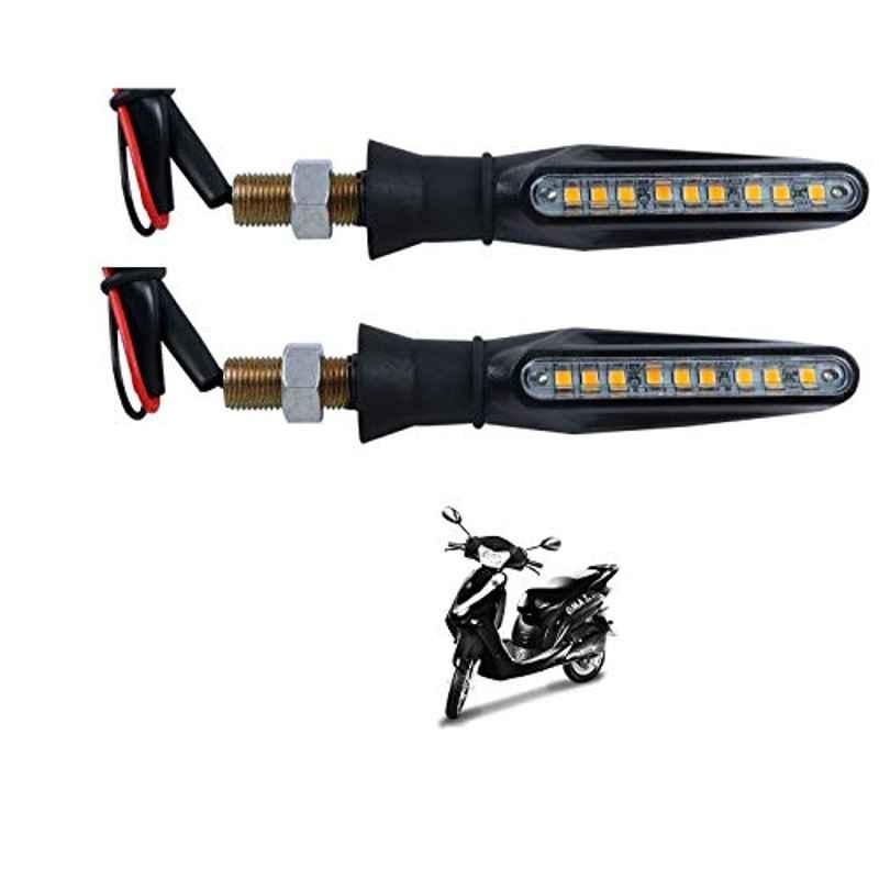 Kozdiko 4 Pcs Plastic Front & Rear Side Sleek Yellow Bike Indicator Set for Lohia Oma Star Li