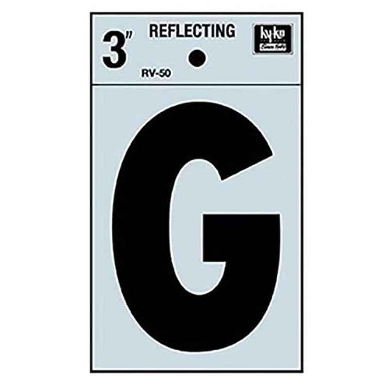 HY-KO RV-50/G 3 inch Vinyl Black Reflective Letter G, 107116