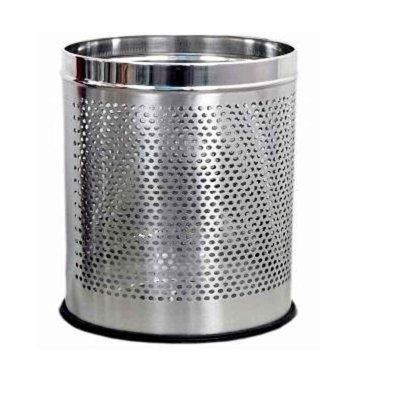 SBS 5 Litre Stainless Steel Perforated Open Dustbin, Size: 7x10 Inch (Pack of 2)