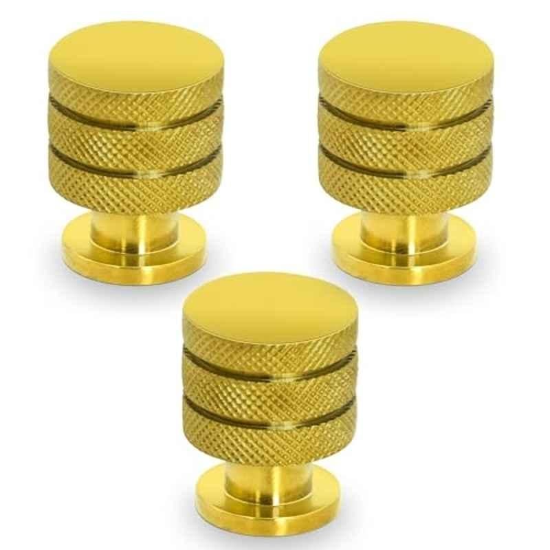 Plantex Knobs for Drawer/Drawer Knobs/Cabinet Knobs/Drawer knobs Handle/Pull-Push Knobs for Home/Office Drawers (Pack of 3) Gold