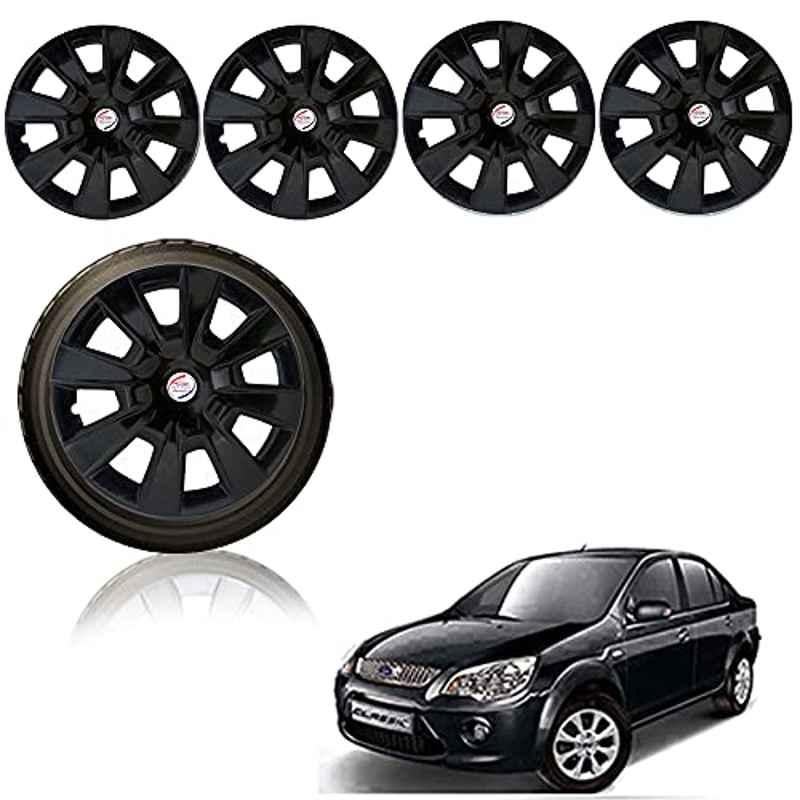 Auto Pearl 4 Pcs 14 inch ABS Black Car Wheel Cover Set for Ford Fiesta New