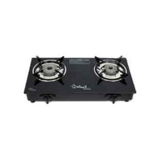 Sigri-Wala Surya Prime Cook 2 Burner Toughened Glass Black Automatic Gas Stove