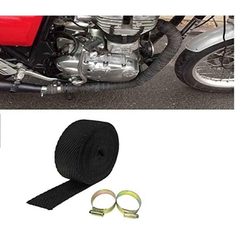 AOW Black Silencer Wrap Bike Exhaust Shield Universal for All Bikes (Length : 3 Mtrs) W-73