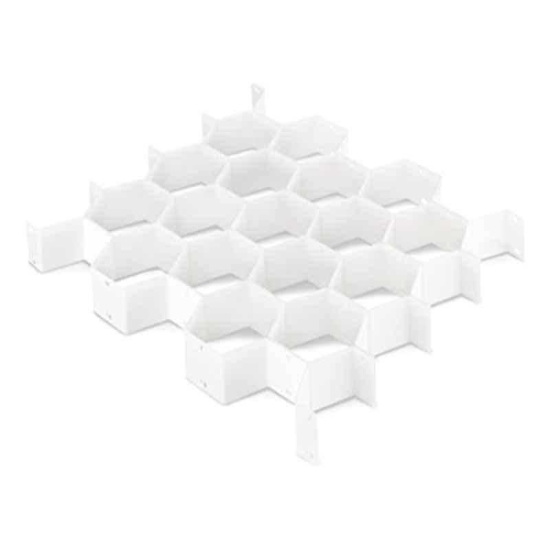 Whitmor Plastic White Honeycomb Drawer Organizer, 6025-3928