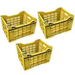 Yellow Plastic Multi-Purpose Bin, Pack of 3