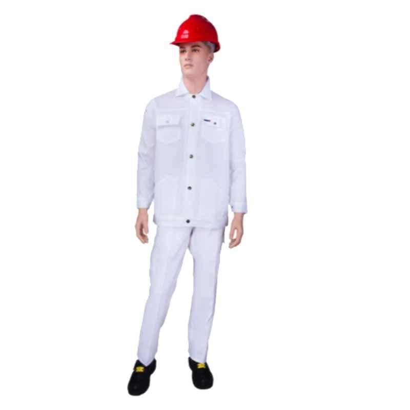 Ameriza Chief White Cotton European Pant & Shirt, A105060801, Size: L