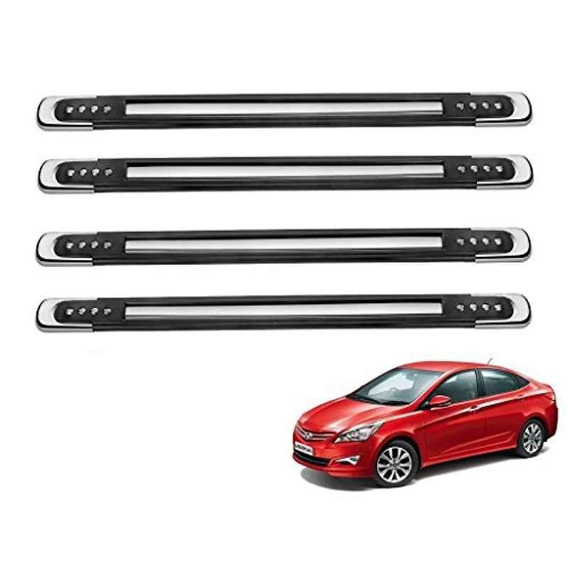 Kozdiko 4 Pcs Designer Black Bumper Protector Set for Hyundai Fluidic Verna, Koz-19819