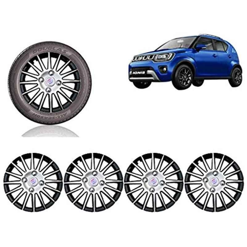 Auto Pearl 4 Pcs 15 inch ABS Black & SIlver Car Wheel Cover Set for Maruti Suzuki Ignis 2020