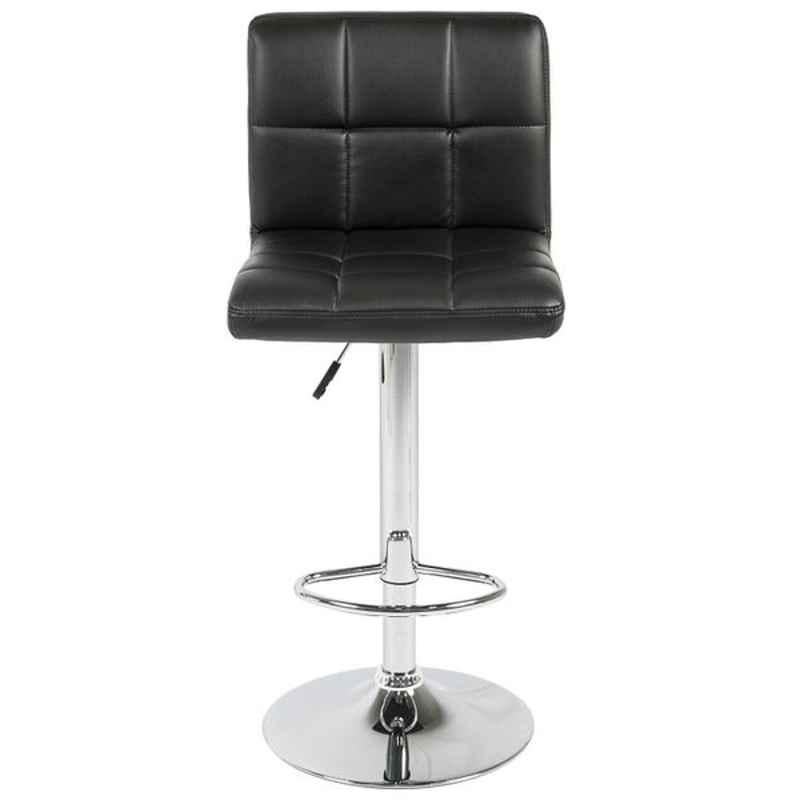 Chair Garage PU Leatherette Black Adjustable Height Bar Stool, CG03 (Pack of 2)