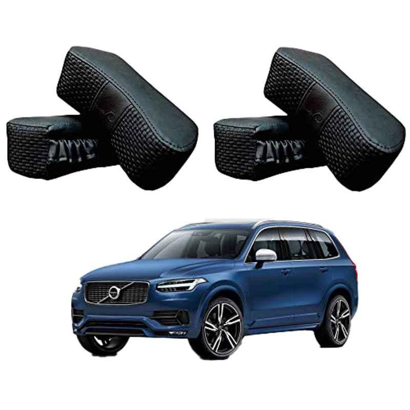 Kozdiko 4 Pcs CV Designer Black Leatherite Neck Rest Car Cushion Pillow Set for Volvo XC90