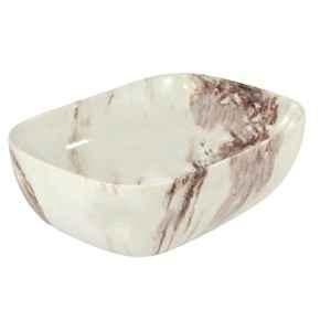 Reyal 13x18x5 inch Ceramic Ivory Coffee Glossy Finish Wash Basin for Bathroom, RE-WB-TT-M1012